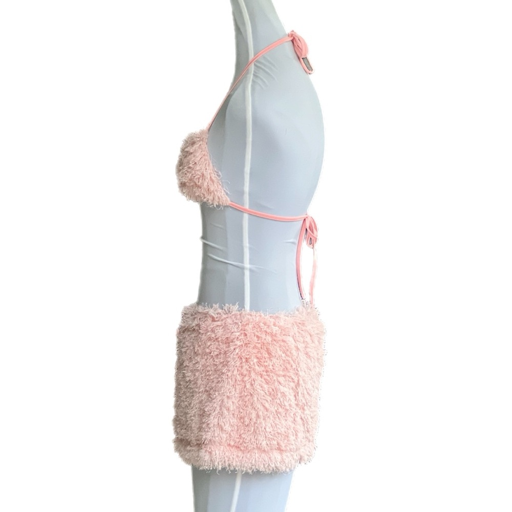 SHEIN ICON Tie Backless Fuzzy Halter Top and Bodycon Skort Size M New EU… - Picture 6 of 8